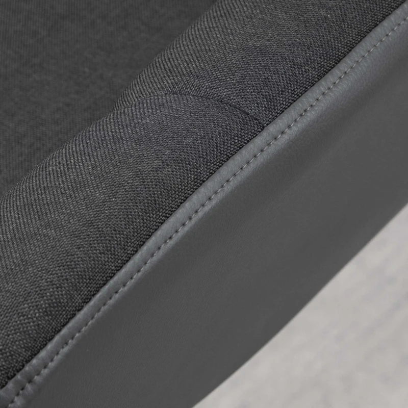 HOMCOM Swivel Barstools Set of 2 Adjustable Bar Stools with Footrest Armrests and PU Leather Back for Dining Room Black, Grey