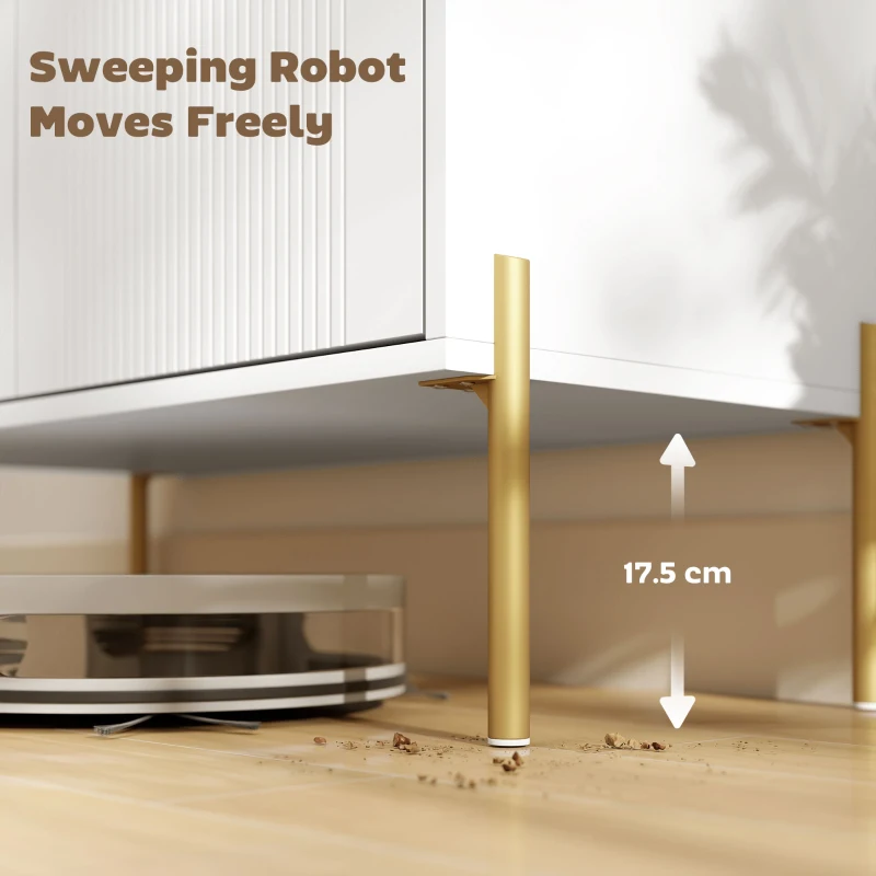 HOMCOM Buffet Cabinet, Modern Sideboard with 3 Soft-Close Drawers and 2 Adjustable Shelves for Living Room, Kitchen, White