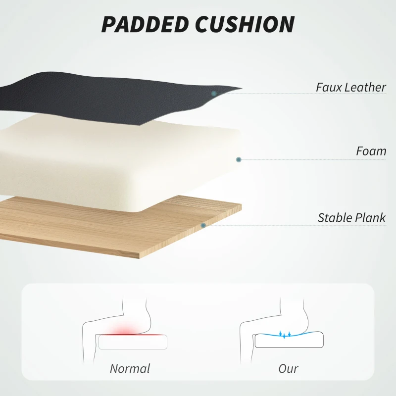 HOMCOM Executive Office Chair, Pet-Friendly Leather Ergonomic Desk Chair with Footrest, Swivel Recliner, Black