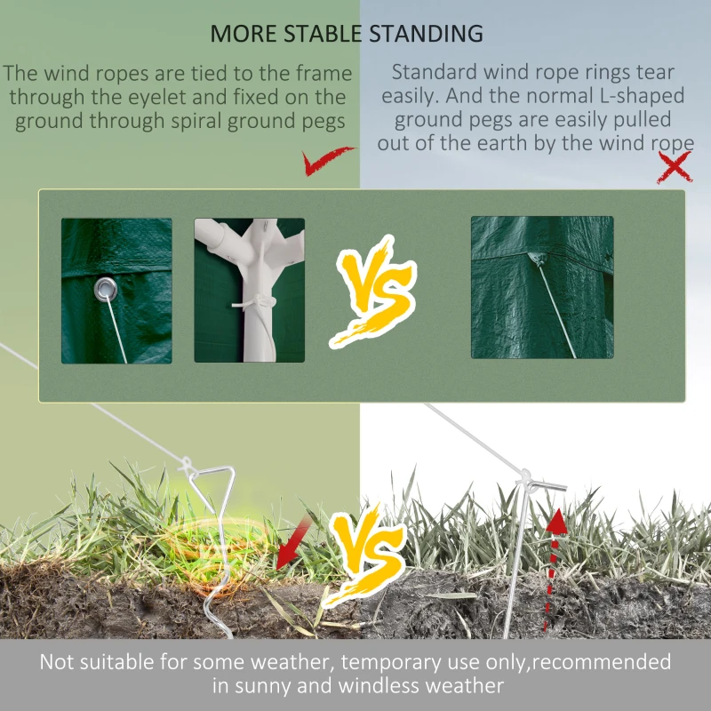 Outsunny 20&#39; x 10&#39; Outdoor Party Tent Gazebo Wedding Canopy with Removable Mesh Sidewalls, Green