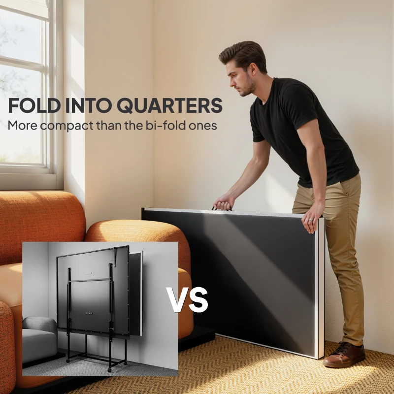 Soozier Full Size Table Tennis Table, Folding Ping Pong Table with Paddles and Balls, Charcoal Gray