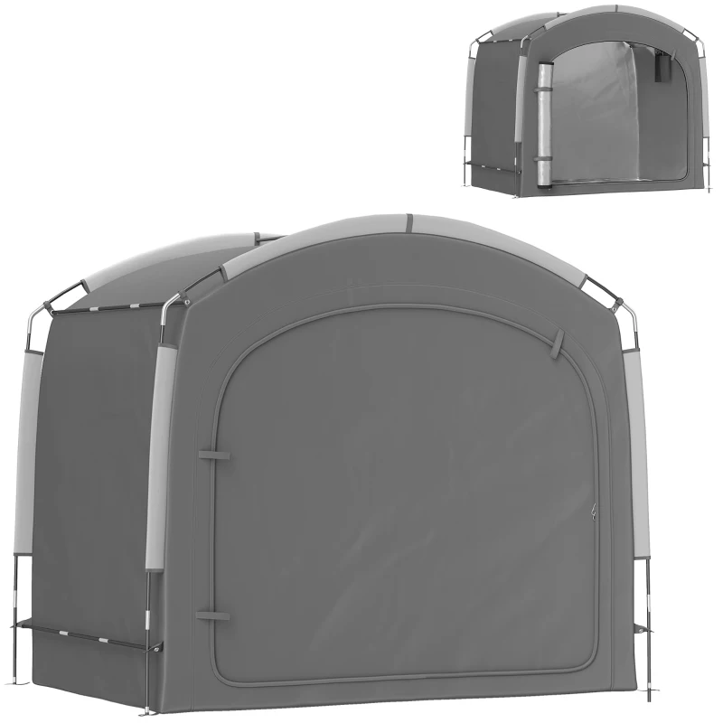 Outsunny Bike Storage Shed Tent, Portable and Waterproof with 210D Oxford Fabric and Carry Bag for 3-4 Bicycles, Dark Gray