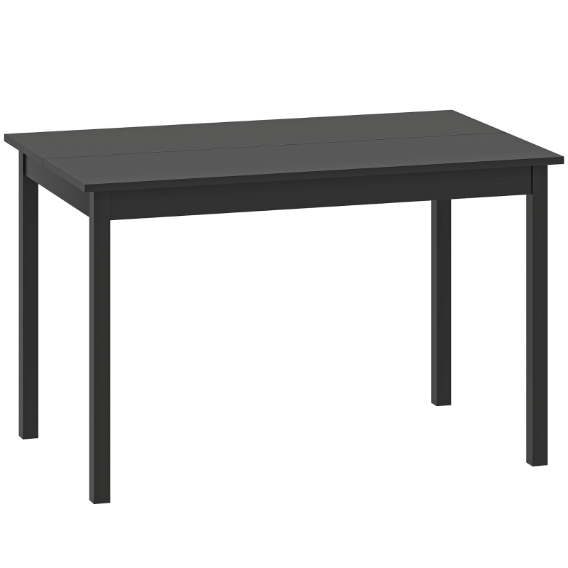 HOMCOM 47" x 30" Dining Table, Farmhouse Dining Room Table with Pine Wood Frame, Space Saving Kitchen Table, Black