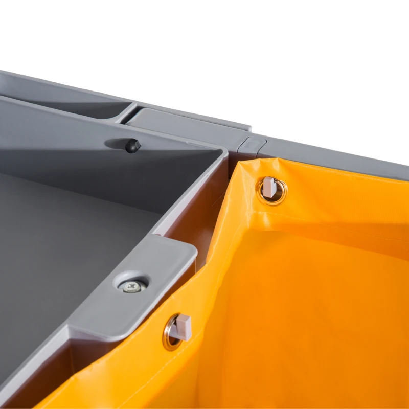 HOMCOM Janitorial Cart with 3 Shelves, Cleaning Cart on Wheels with Rubbish Bag and Mop Holders for Hotel, Housekeeping, Grey