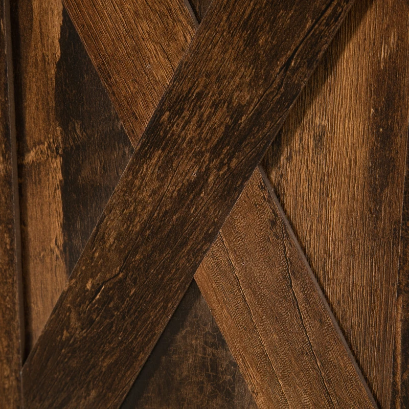 HOMCOM Industrial Sideboard, Buffet Cabinet with Sliding Barn Doors, Storage Cabinets and Adjustable Shelves for Living Room, Kitchen, Home Bar, Rustic Brown