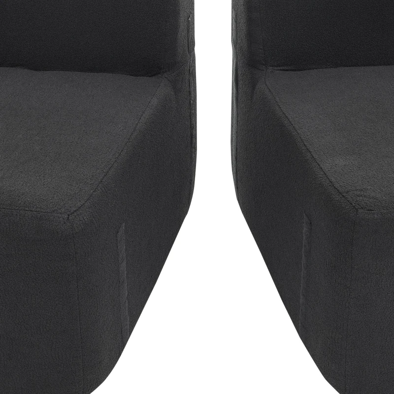 Curved Modular Sectional Sofa with Lambswool Fabric, One-Piece Foam, Compressed Lounge for Living Room, 104" L x 32.5" W x 27" H, Black