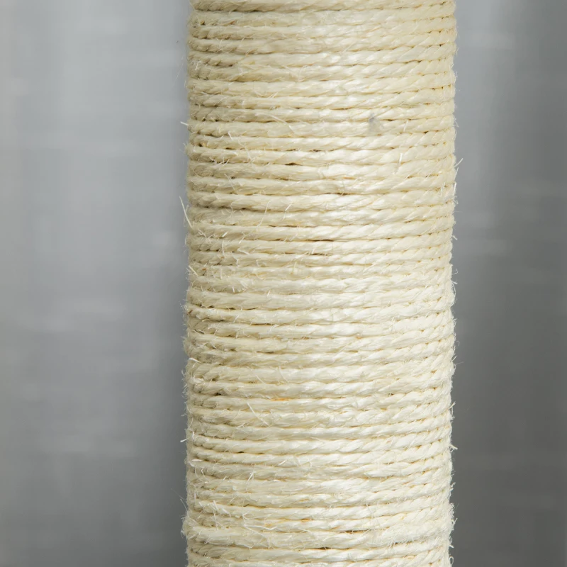 PawHut 39.25'' Cat Tree Tower Multi-Level Kitten House with Scratching Post Condo Hammock Bed Ball Toy - Grey