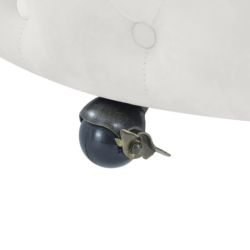 Velvet Upholstered Swivel Chair with Button-Tufted Back, Multi-Density Foam Cushion, Seat with 3 Accent Pillows, 26" L x 30" W x 30" H, Beige