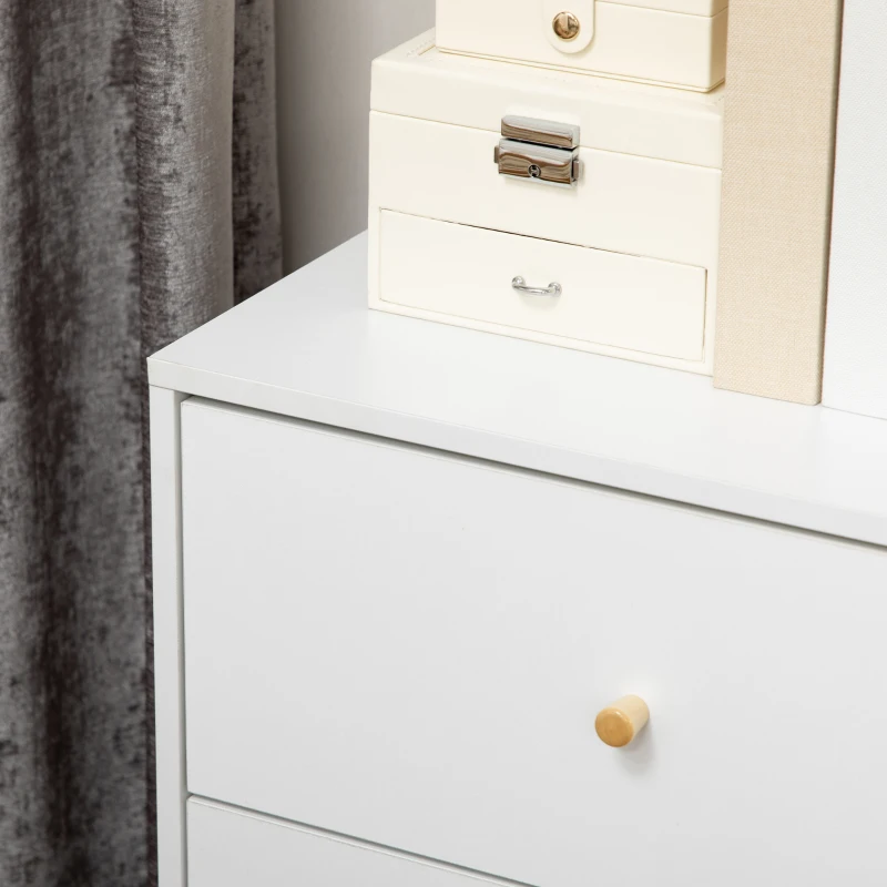 HOMCOM White Dresser for Bedroom with 3 Drawers, Morden Chest of Drawers with Solid Wood Legs and Handles, Storage Organizer for Living Room, White