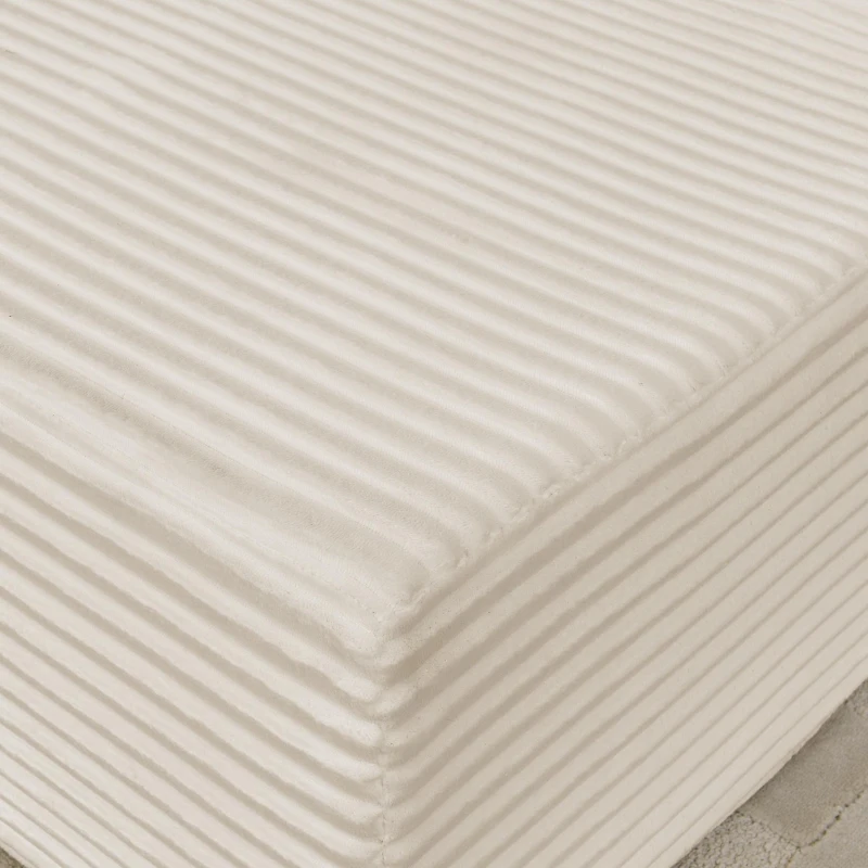 2-Seater Compressed Foam Lounge Sofa with Velvet Fabric and No Wood Frame, Loveseat Ideal for Bedroom, 83" L x 63" W x 25" H, Beige