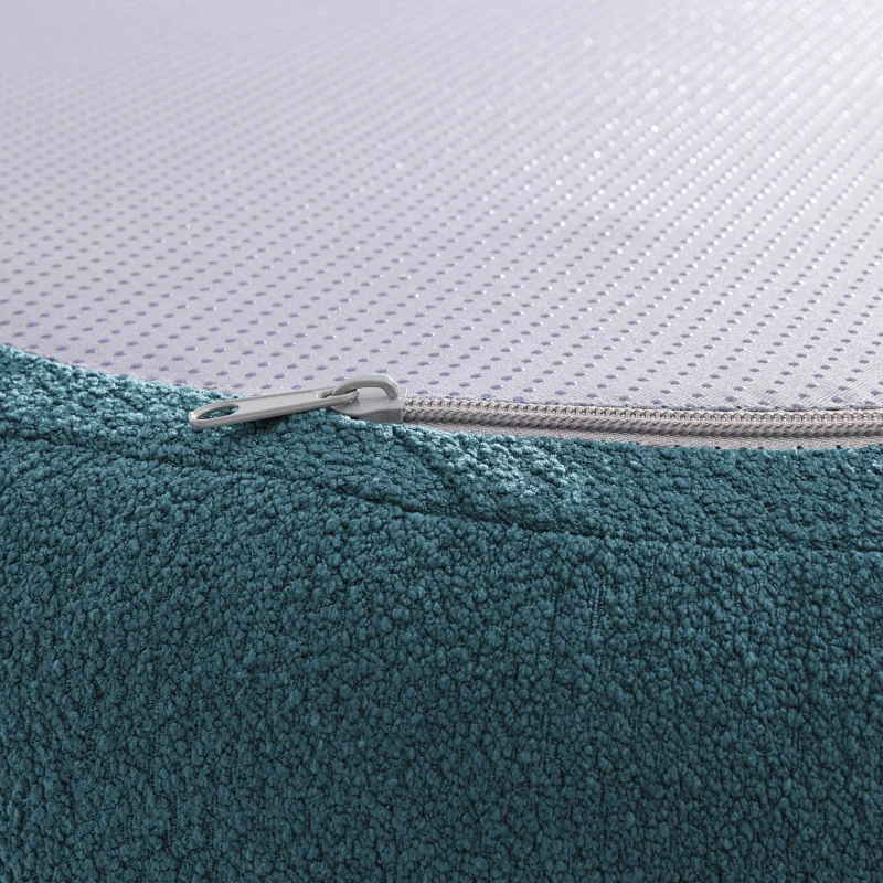 Curved Modular Sectional Sofa with Lambswool Fabric, One-Piece Foam, Compressed Lounge for Living Room, 104" L x 32.5" W x 27" H, Blue