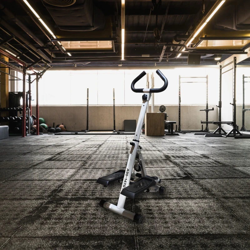 Soozier Height Adjustable Stair Stepper, Stepper Exercise Machine with Handlebar, LCD Monitor, Black