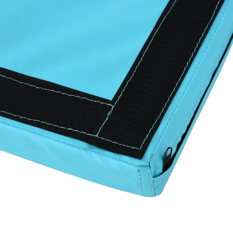 Soozier 4'x8'x2" Folding Gymnastics Tumbling Mat, Exercise Mat with Carrying Handles for Yoga, MMA, Martial Arts, Stretching, Core Workouts, Light Blue