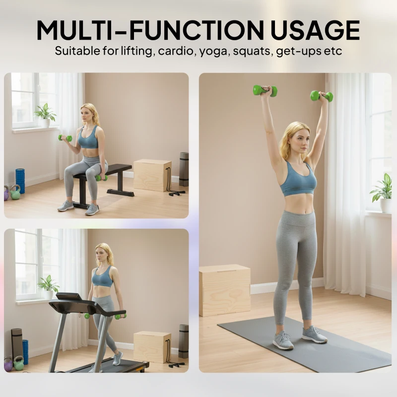 Soozier 44lbs Hex Dumbbell Set, Hand Weights Fitness Dumbbells for Home Gym Strength Training, Multi-Colour