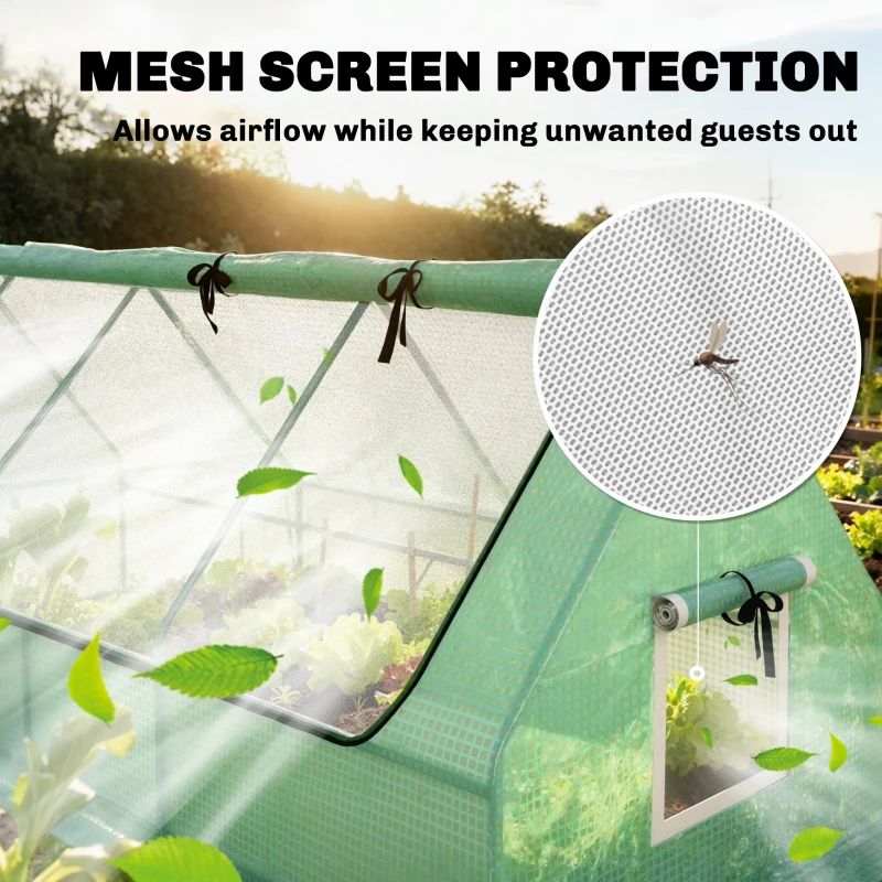 Outsunny Portable Mini Greenhouse with Mesh Windows for Indoor and Outdoor, 94.5" x 35.4" x 35.4", Green