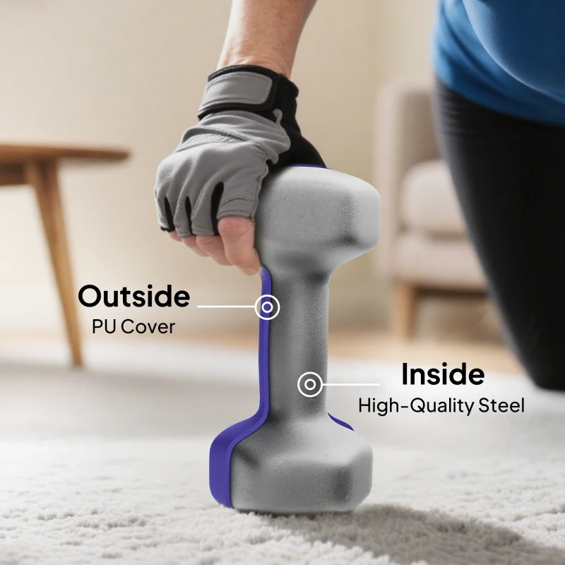 Soozier 44lbs Hex Dumbbell Set, Hand Weights Fitness Dumbbells for Home Gym Strength Training, Multi-Colour