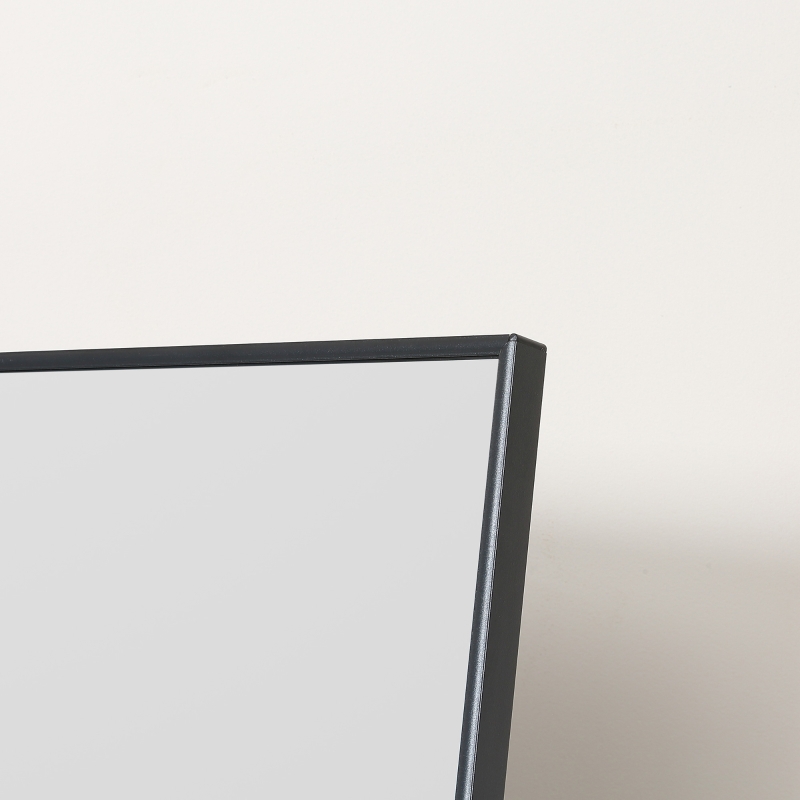 HOMCOM 63"x20" Full Length Mirror, Floor Standing, Wall-Mounted or Leaning Against Wall Tall Mirror w/Support Frame, Rectangular Full Body Mirror for Bedroom, Living Room, Black