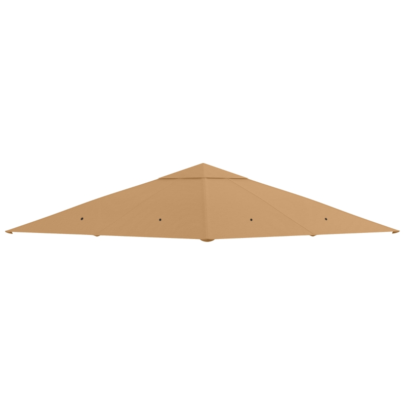 Outsunny 10' x 10' Square Gazebo Canopy Replacement UV Protected Top Cover Sun Shade Beige