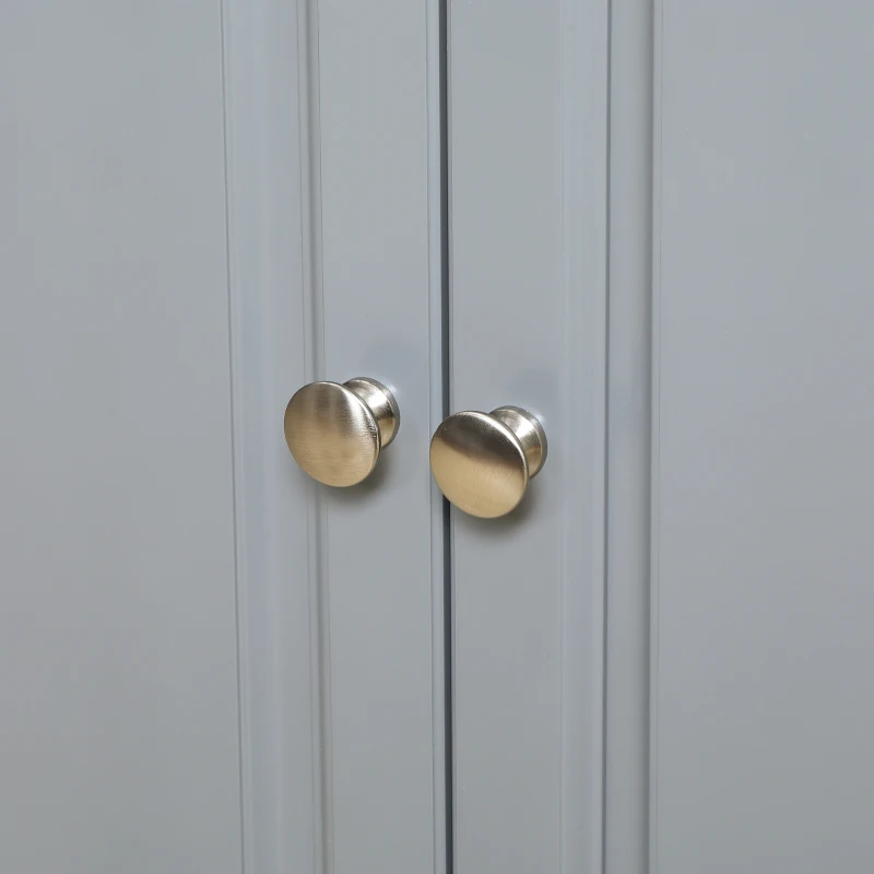 HOMCOM Kitchen Island with Storage, Rolling Kitchen Island with Drop Leaf, Rubber Wood Top and Adjustable Shelves, Grey