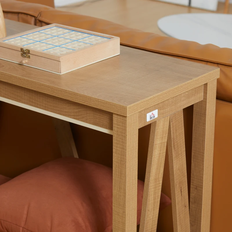 HOMCOM 52" Console Table, Farmhouse Narrow Entryway Table with Storage Shelf, Rustic Sofa Table with Anti-tipper for Living Room and Hallway, Brown