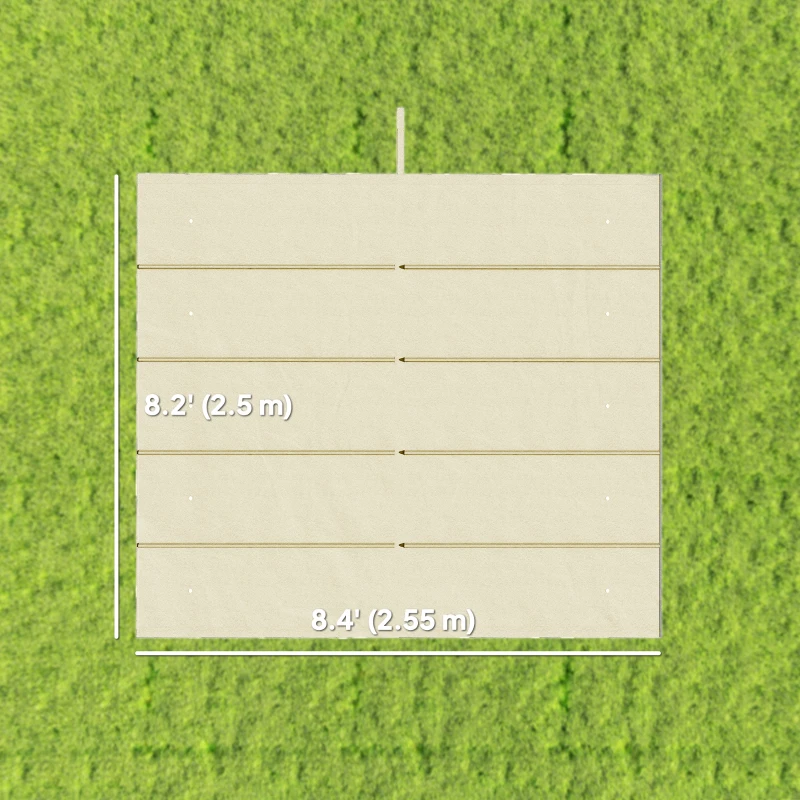 Outsunny 8.2' x 8.4' Retractable Pergola Canopy Replacement, Fit 10' x 10' Frame, Pergola Cover Replacement Top Only, Cream White