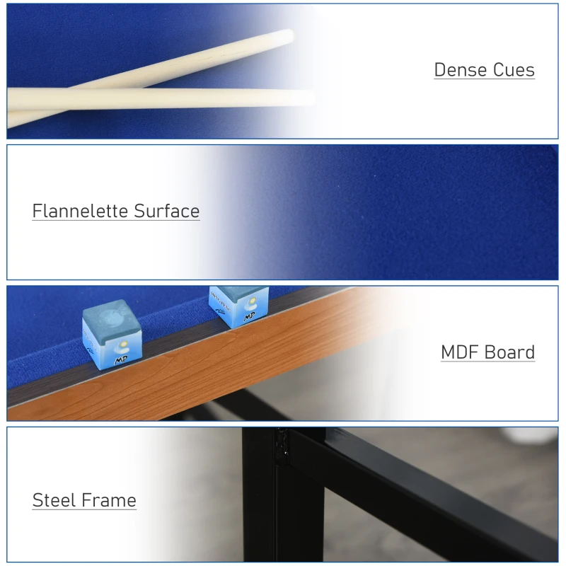 Soozier 55" Mini Pool Table Portable Billiard Table Includes Cues, Ball, Chalk, Rack, Blue