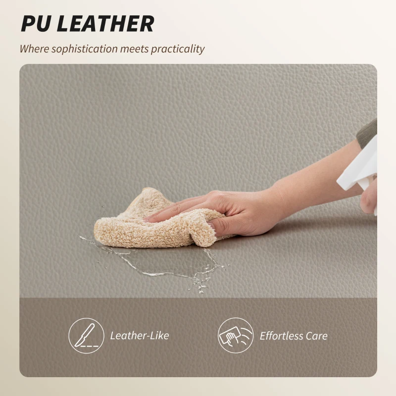 HOMCOM Reclining Office Chair, Overstuffed Executive Desk Chair with High Back, PU Leather, Footrest, Swivel Wheels, Grey