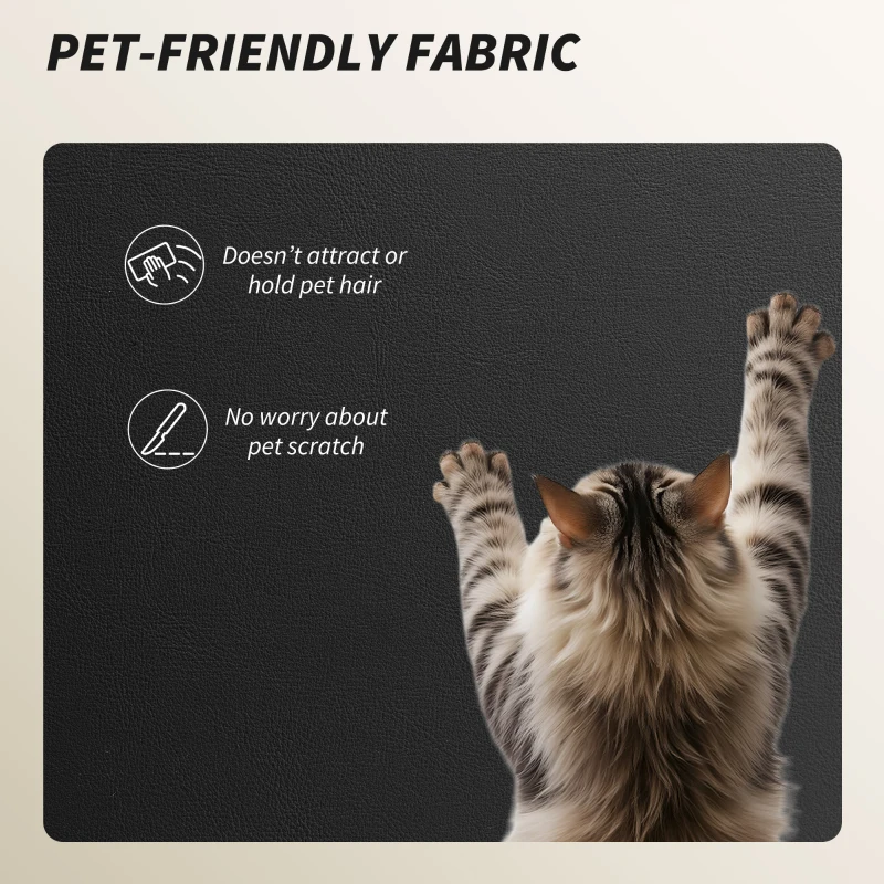 HOMCOM Reclining Office Chair, Executive Desk Chair with Pet-Friendly Fabric, Headrest, Footrest, Swivel Wheels, Black