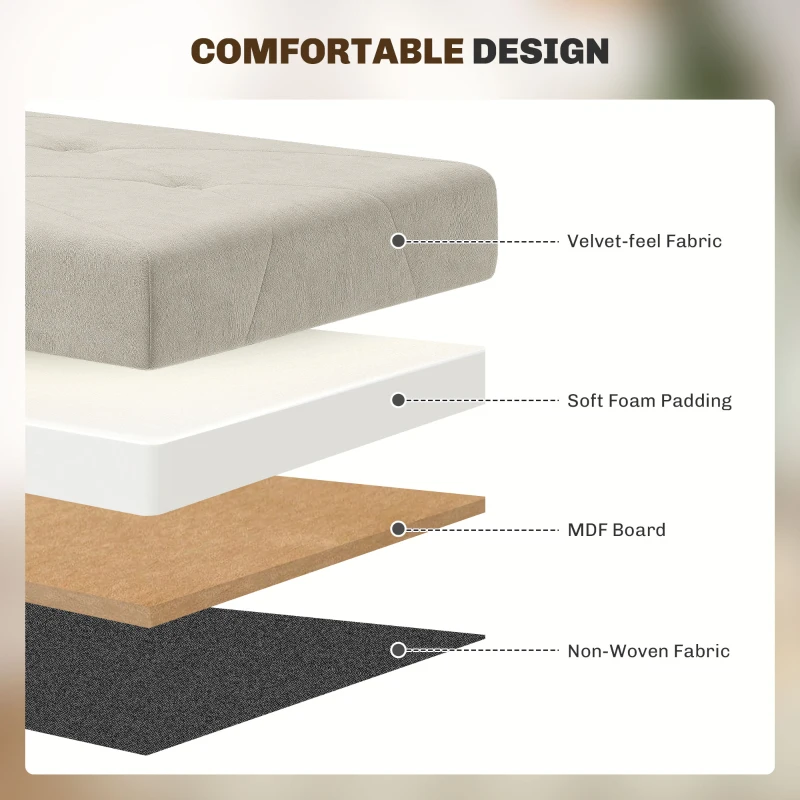 HOMCOM Storage Ottoman Bench, Velvet Upholstered Foldable Ottoman Footrest, Foot Stool with Wood Legs for Living Room, Bedroom