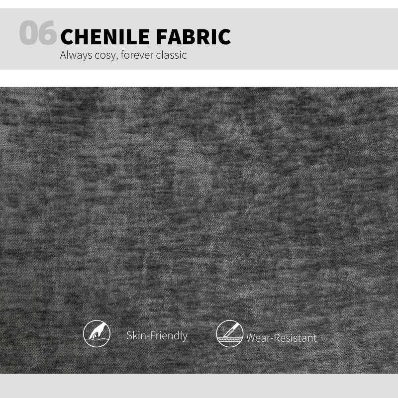 HOMCOM Criss Cross Chair with Wheels, Wide Office Chair with No Arms, Adjustable Height, Tilting, Grey