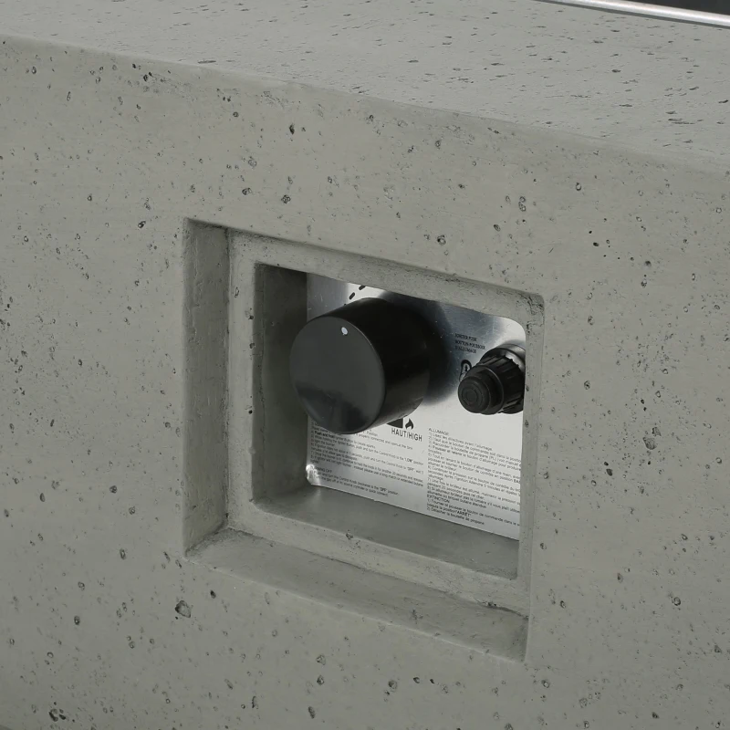 50000 BTU Propane Fire Pit Table with Tank Holder and Durable Iron Frame, Modern Stove for Outdoors, 56'' L x 26.5'' W x 15'' H, Light Gray