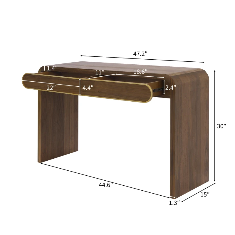 Narrow Entryway Accent Table with Storage Drawers, Wood Console Table Ideal for Living Room, Hallway, 47'' L x 15'' W x 30'' H, Brown