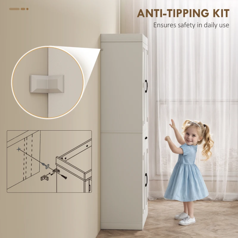 HOMCOM 72" Kitchen Pantry Cabinet, Farmhouse Kitchen Storage Cabinet with 4 Barn Doors, 6 Door Shelves, Drawer, White