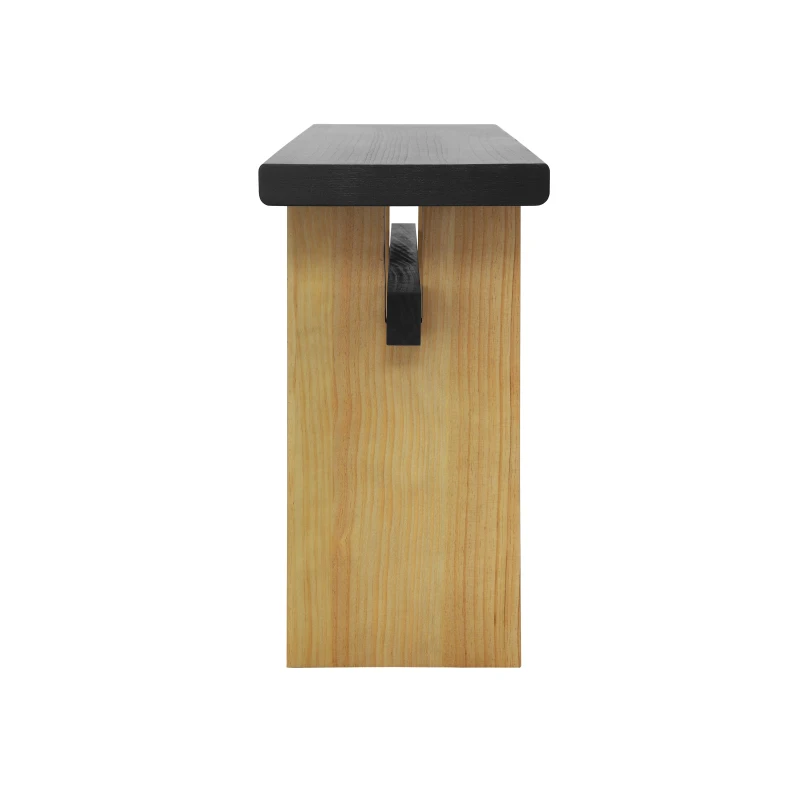 Farmhouse Wood Console Table with Premium Materials, Narrow Entryway Table with Easy Assembly, 59.5'' L x 16'' W x 31.5'' H, Black+Brown