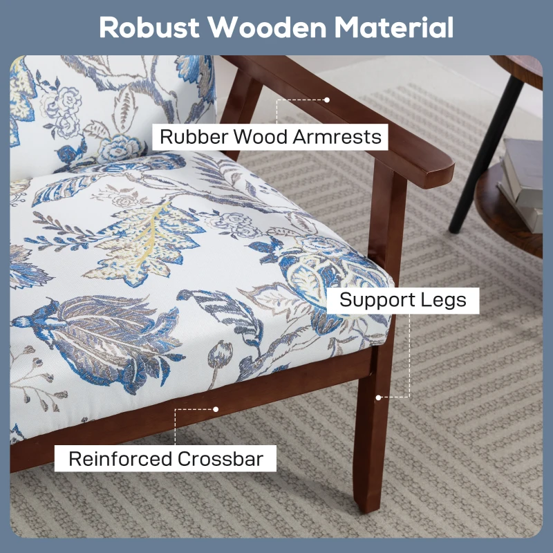 HOMCOM 2 PCS Modern Accent Chairs with Cushioned Seat, Upholstered Linen-Feel Armchair for Bedroom, Living Room, Multicolored