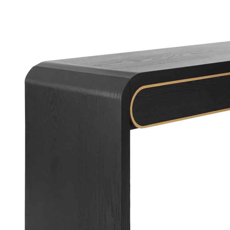 Narrow Entryway Accent Table with Storage Drawers, Wood Console Table Ideal for Living Room, Hallway, 47'' L x 15'' W x 30'' H, Black