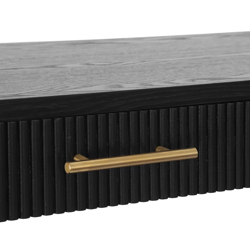 Farmhouse Console Table with Storage and Drawers, Narrow Wood Sofa Table for Living Room, Hallway, 47.5'' L x 14.5'' W x 30'' H, Black