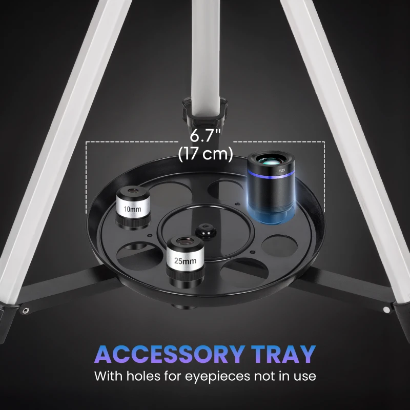 Outsunny Telescope for Adults, 70 mm Aperture 400 mm Refractor Telescope with 40X/16X, Adjustable Tripod, Bag, White