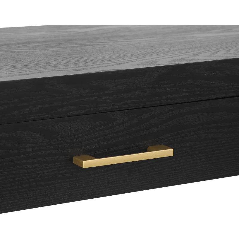 Farmhouse Console Table with Storage Drawers, Wooden Entryway Table Ideal for Living Room, Hallway, 47.5'' L x 15.5'' W x 30'' H, Black