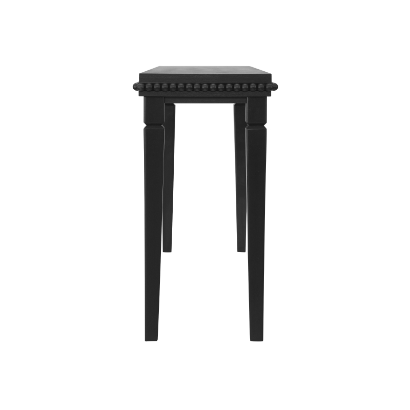 Farmhouse Console Table with Beaded Trim and Natural Wood, Accent Sofa Table for Living Room, Hallway, 47.5'' L x 16'' W x 32'' H, Black