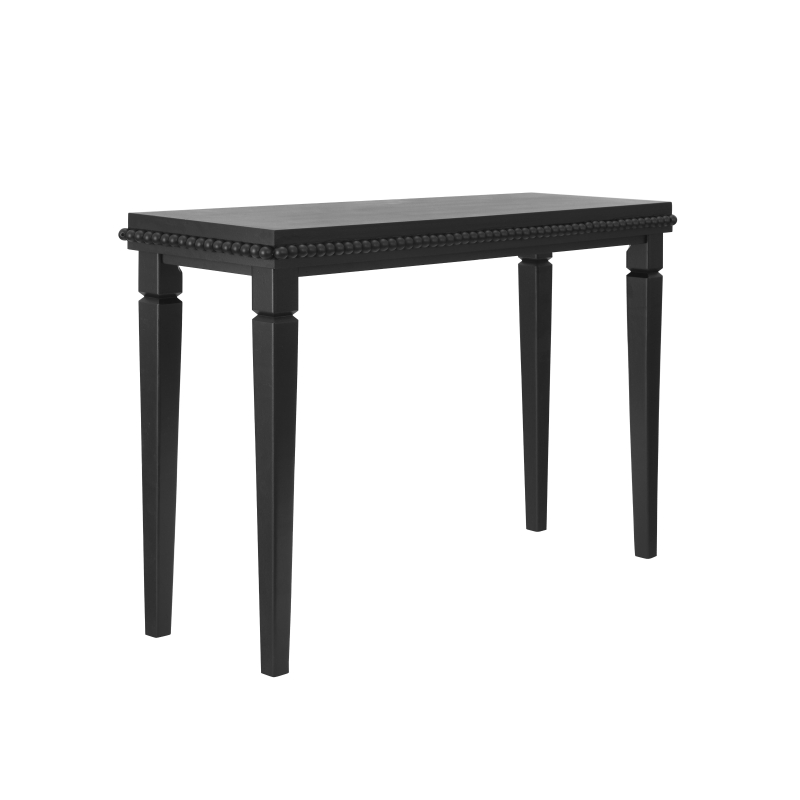 Farmhouse Console Table with Beaded Trim and Natural Wood, Accent Sofa Table for Living Room, Hallway, 47.5'' L x 16'' W x 32'' H, Black