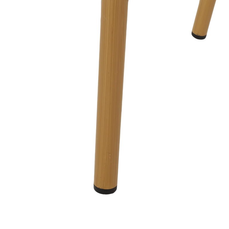 Set of 2 French Bistro Chairs with PE Rattan and Aluminium Frame, Outdoor Chairs with Bamboo Print Finish, 18.5'' L x 21.5'' W x 35'' H, White+Red