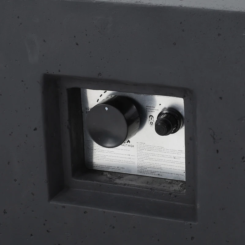 50000 BTU Outdoor Square Propane Fire Pit Table with Tank Holder, Lightweight Concrete, Fire Pit Top for Gathering, 40" L x40" W x 12.5" H, Dark Gery