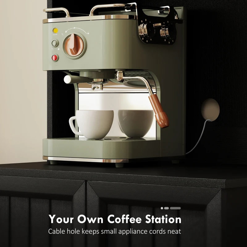 HOMCOM 71" Kitchen Pantry Cabinet, Freestanding Kitchen Hutch with 8 Door Shelves, Adjustable Shelf and Acrylic Doors, Black