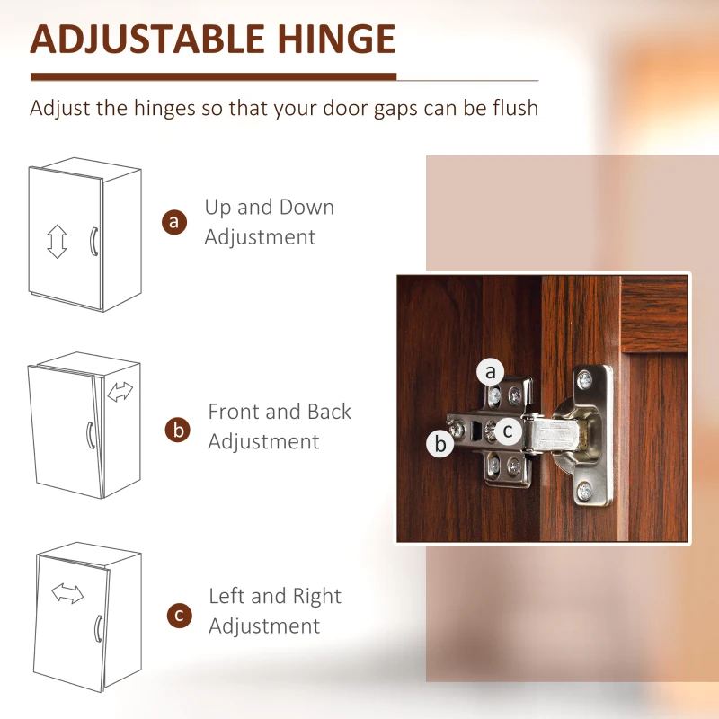 HOMCOM 63" 2-Door Kitchen Pantry, Freestanding Storage Cabinet with 5-tier Shelving and 2 Adjustable Shelves for Dining Room, Brown