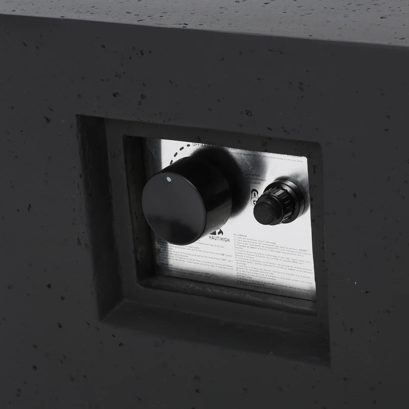 50000 BTU Propane Fire Pit Table with Tank Holder and Durable Iron Frame, Modern Stove for Outdoors, 56'' L x 26.5'' W x 15'' H, Dark Grey