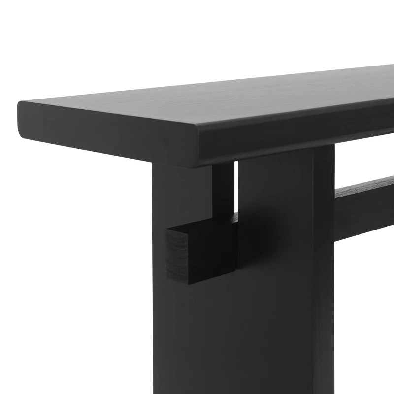 Farmhouse Wood Console Table with Premium Materials, Narrow Entryway Table with Easy Assembly, 59.5'' L x 16'' W x 31.5'' H, Black