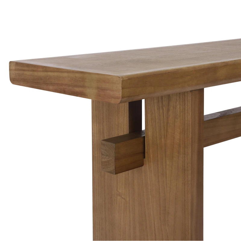 Farmhouse Wood Console Table with Premium Materials, Narrow Entryway Table with Easy Assembly, 59.5'' L x 16'' W x 31.5'' H, Antique brown