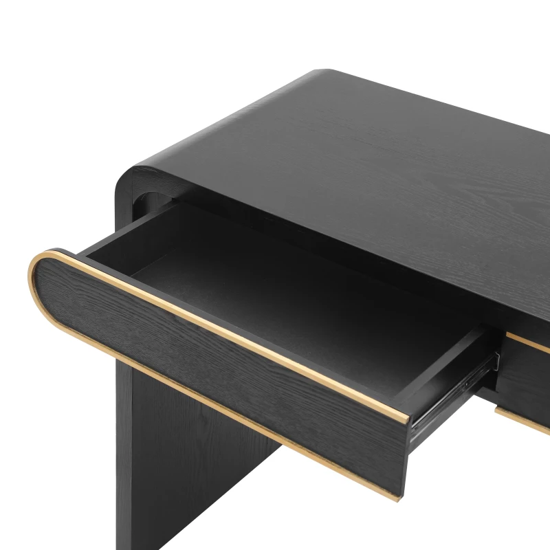 Narrow Entryway Accent Table with Storage Drawers, Wood Console Table Ideal for Living Room, Hallway, 47'' L x 15'' W x 30'' H, Black