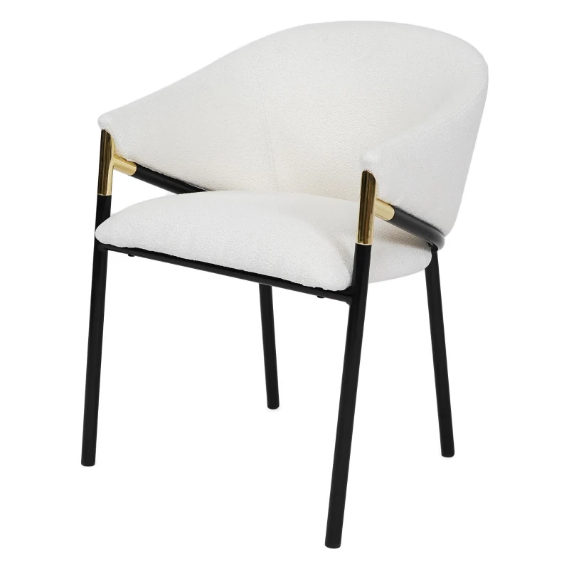 Set of 2 Modern Upholstered Dining Chairs with Metal Legs, Durable Design for Kitchen and Living Room, 22.5'' L x 22'' W x 31'' H, White